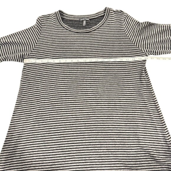Eileen Fisher Gray and Black Stripe Tunic Top Size M - Picture 6 of 6